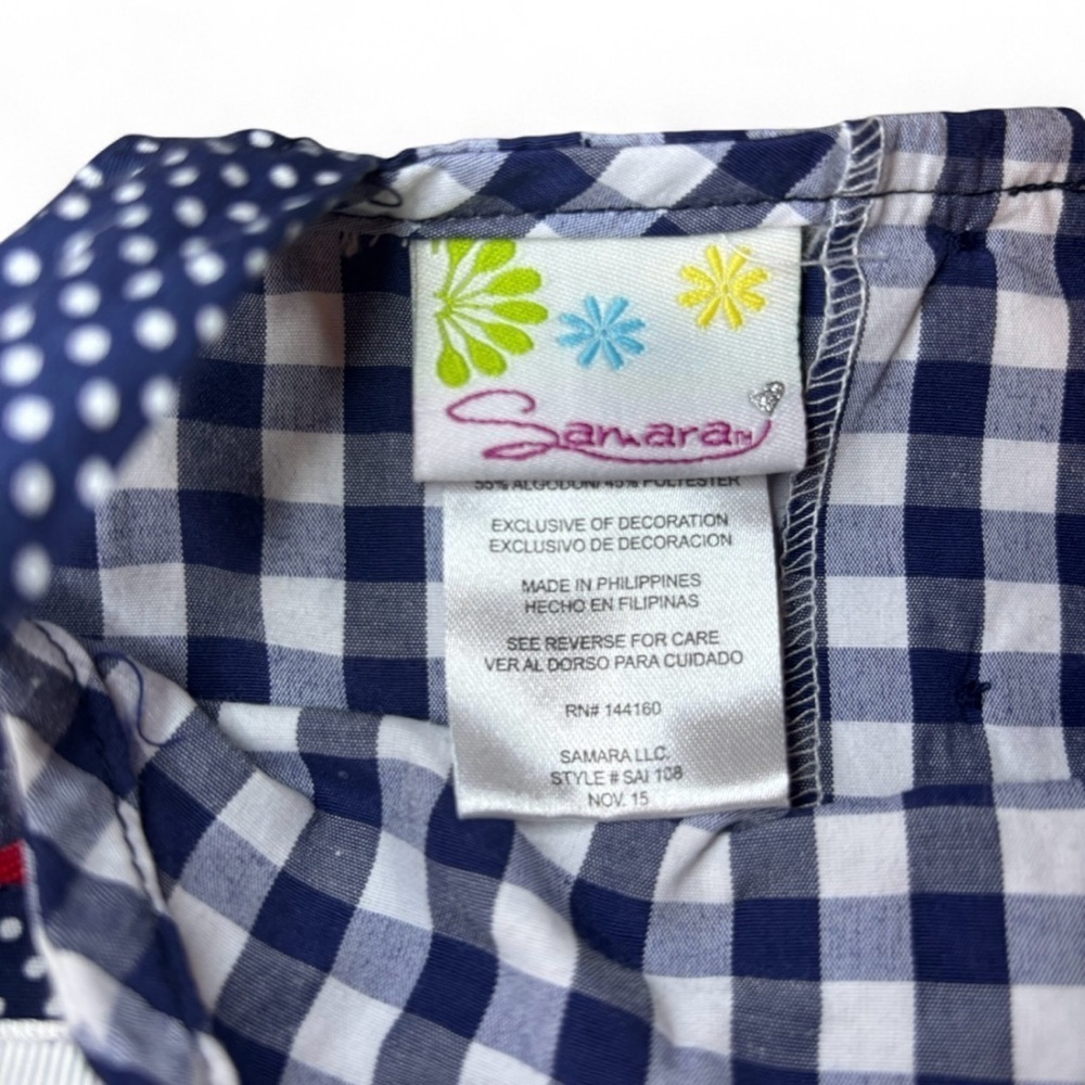 Samara 18 Months Navy & White Plaid Dress - Picture 4 of 5